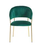 Krzesło na złotych nogach tapicerowane zielone K4-ZA front